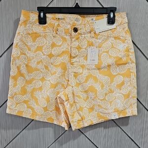 St. John's Bay Yellow Pineapple Print Women Shorts